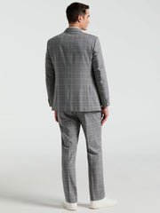 Slim Fit Windowpane Pattern Suit Pant
