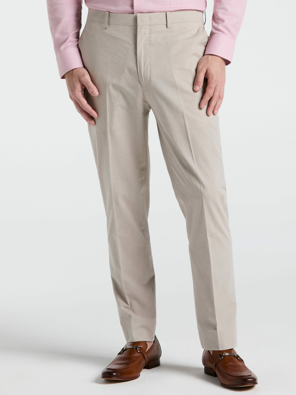 Slim Fit Solid Linen Blend Pant