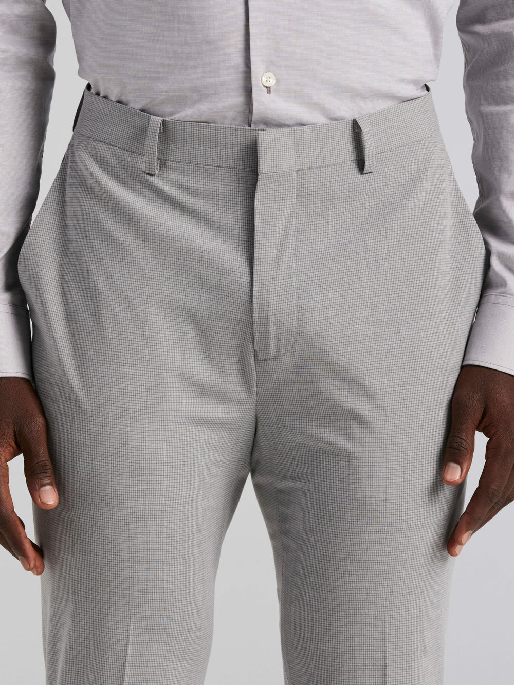 Slim Fit Mini Grid Pattern Suit Pant