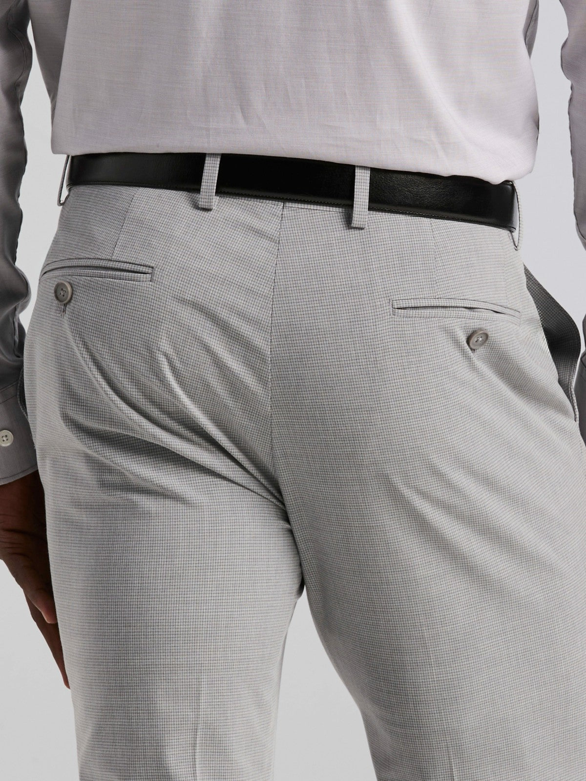 Slim Fit Mini Grid Pattern Suit Pant