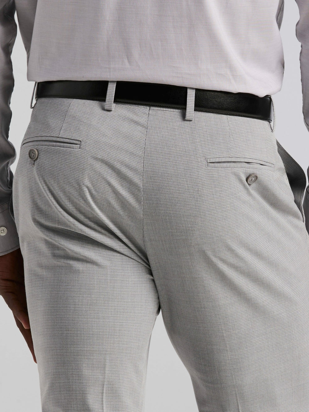 Slim Fit Mini Grid Pattern Suit Pant