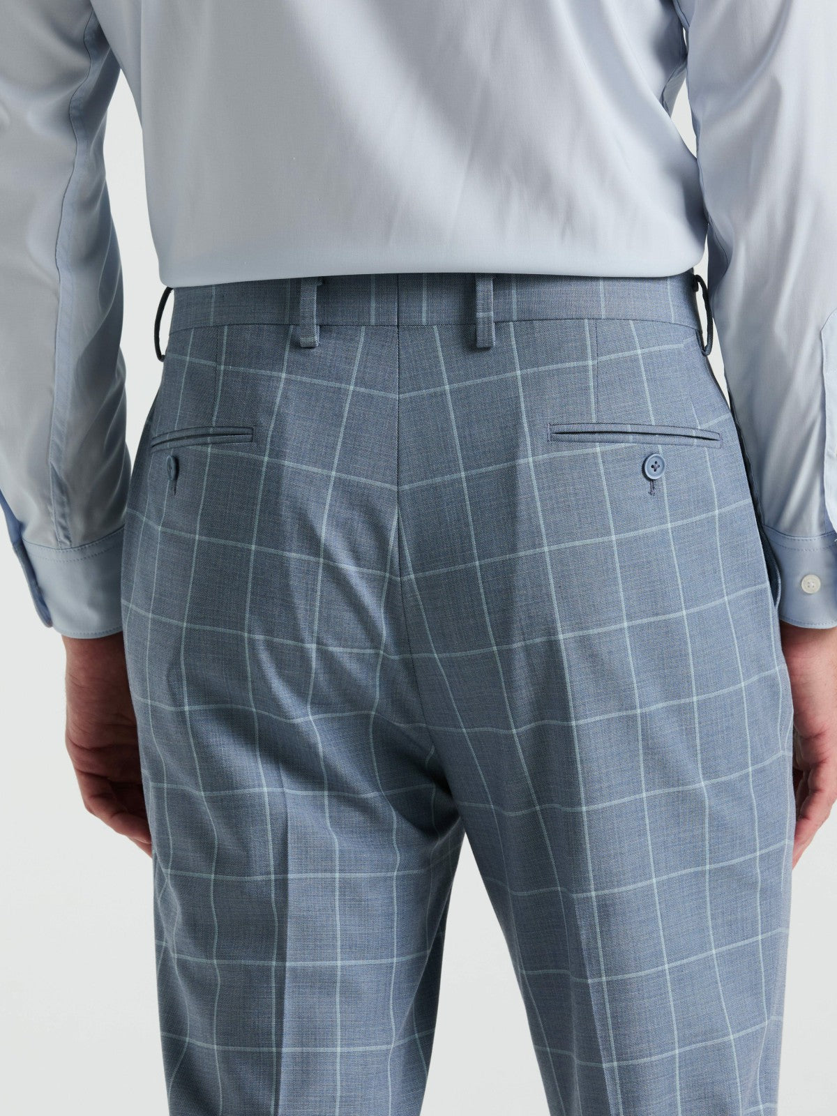Slim Fit Windowpane Pattern Suit Pant