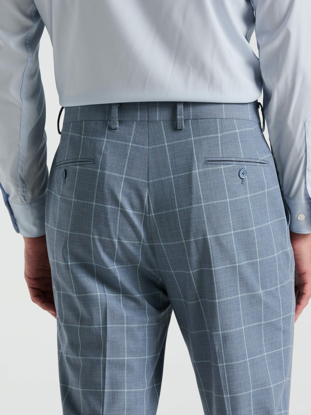 Slim Fit Windowpane Pattern Suit Pant