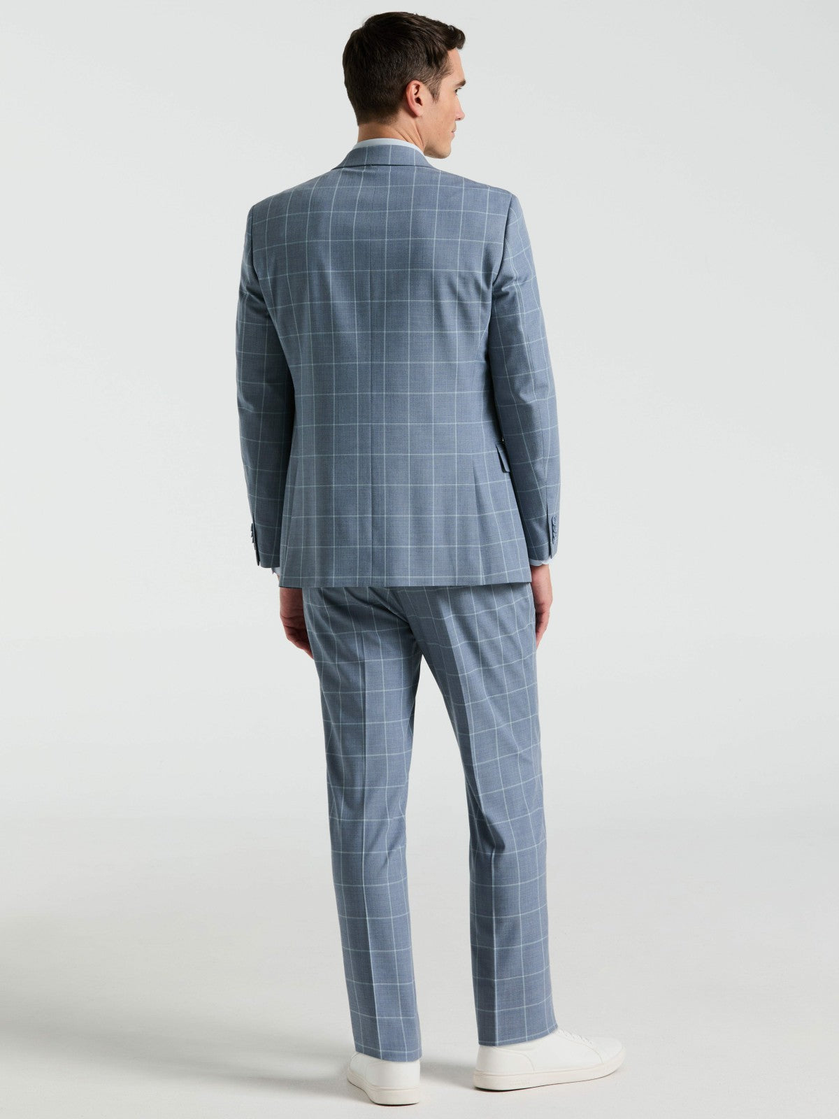 Slim Fit Windowpane Pattern Suit Pant