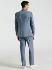 Slim Fit Windowpane Pattern Suit Pant