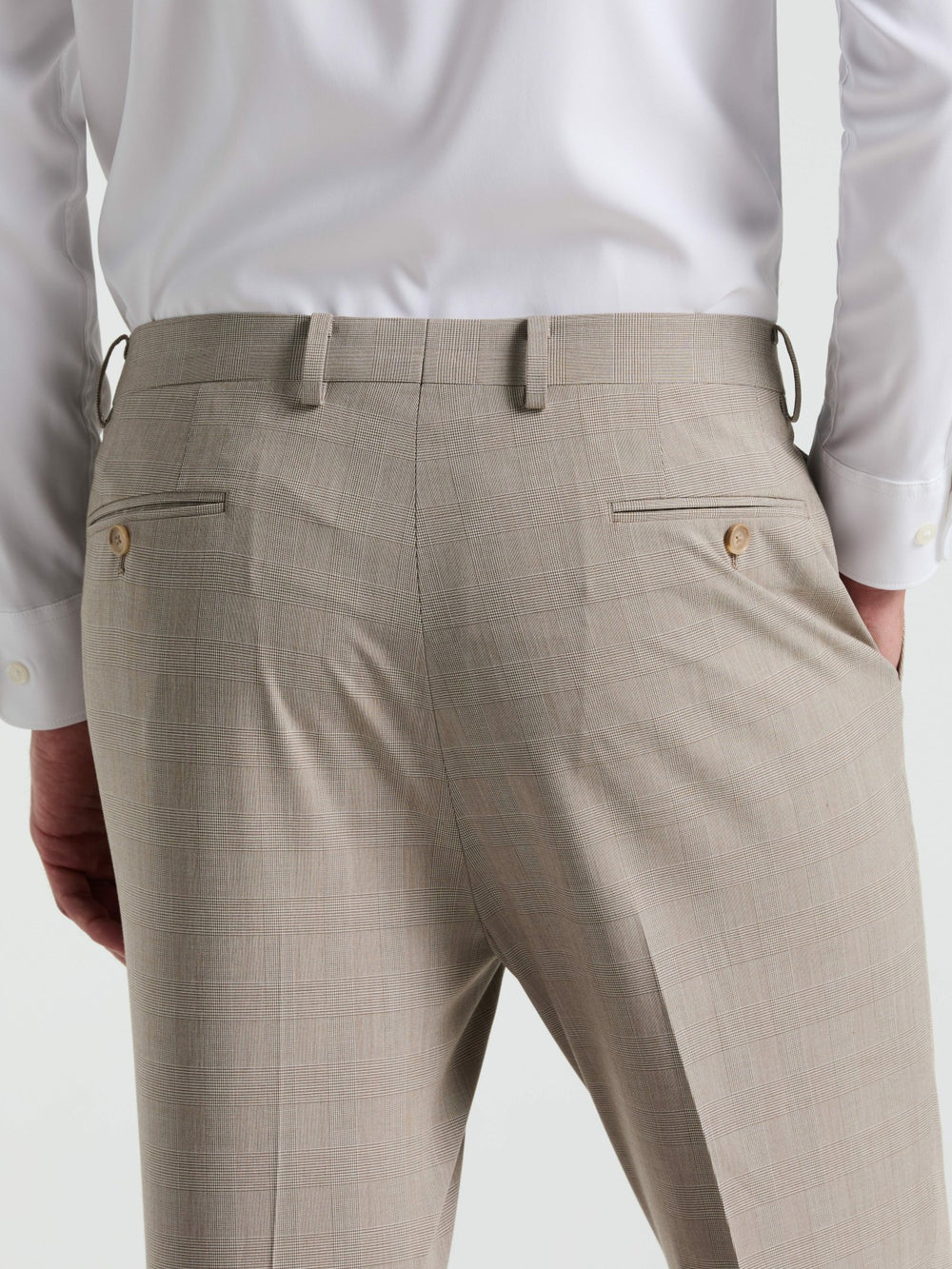 Slim Fit Plaid Print Suit Pant