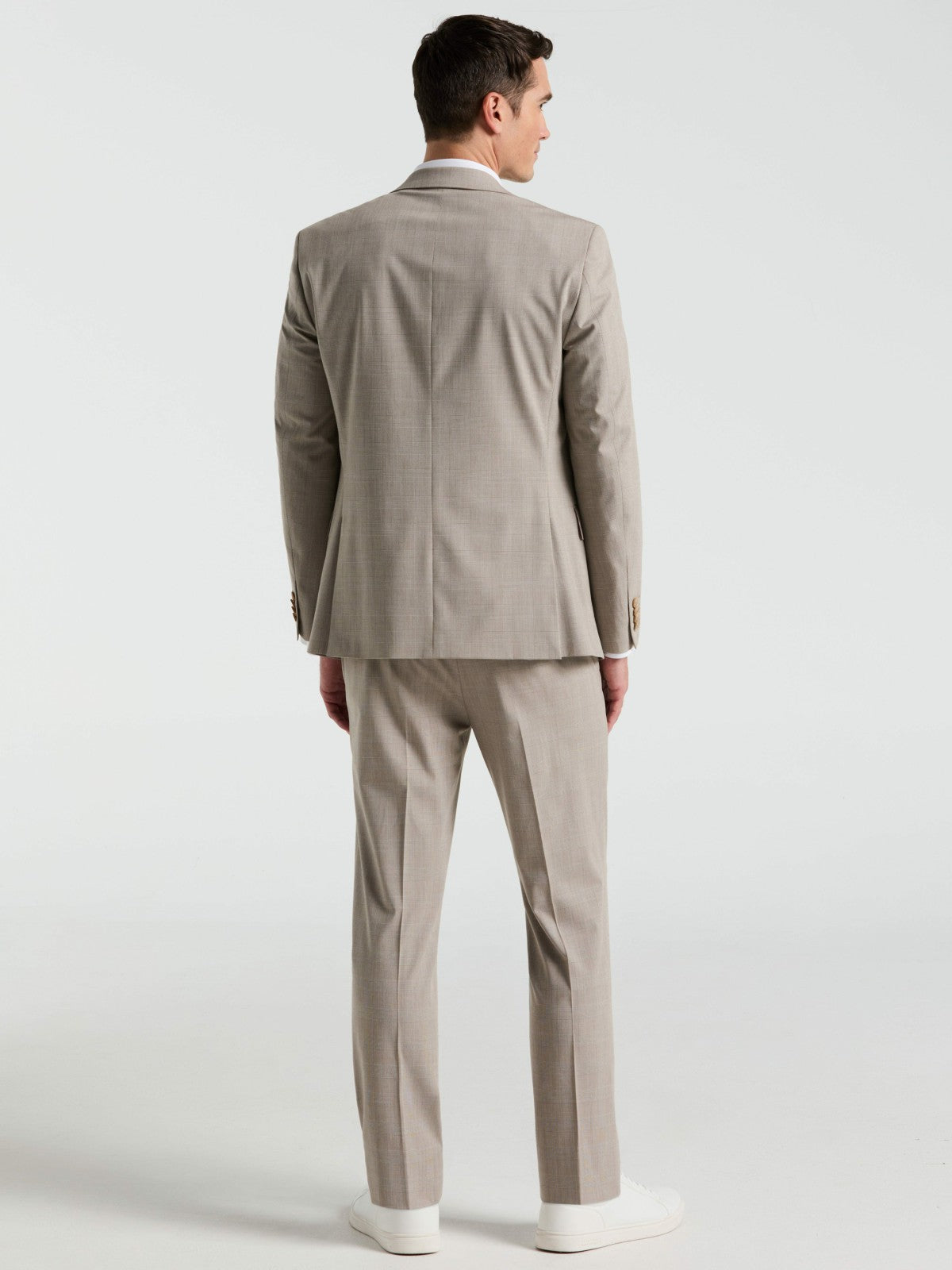 Slim Fit Plaid Print Suit Pant