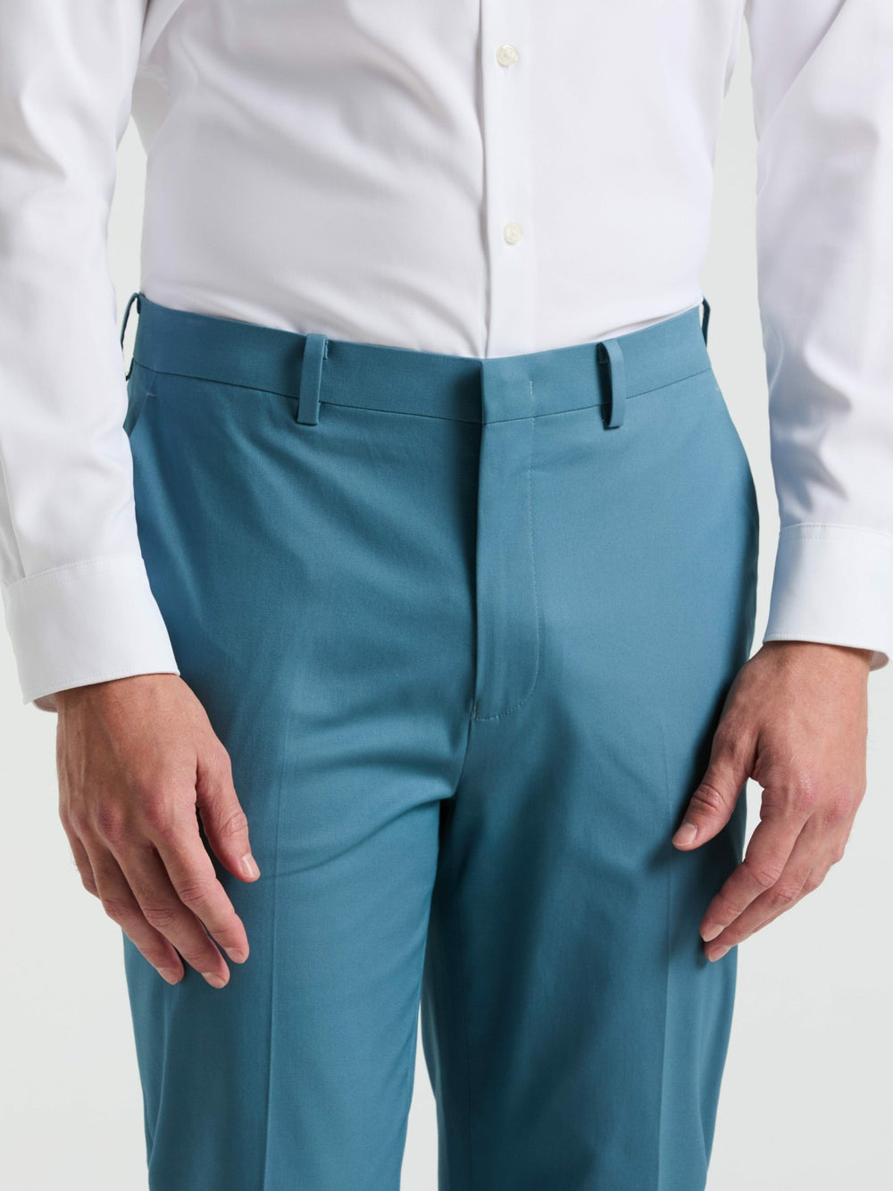 Slim Fit Solid Cotton Blend Suit Pant