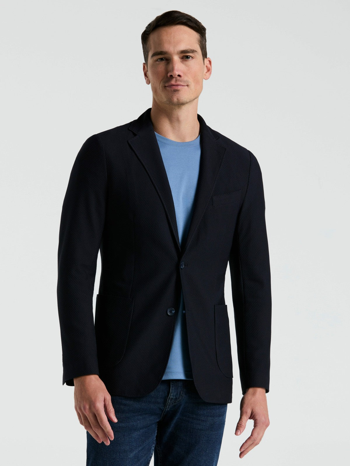 Slim Fit Solid Knit Blazer