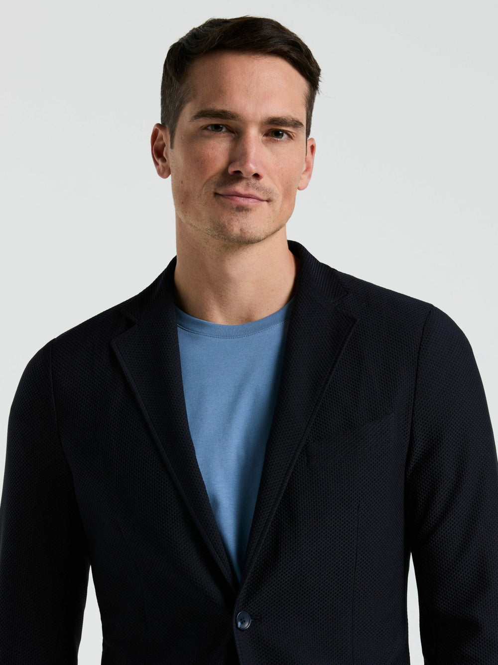 Slim Fit Solid Knit Blazer