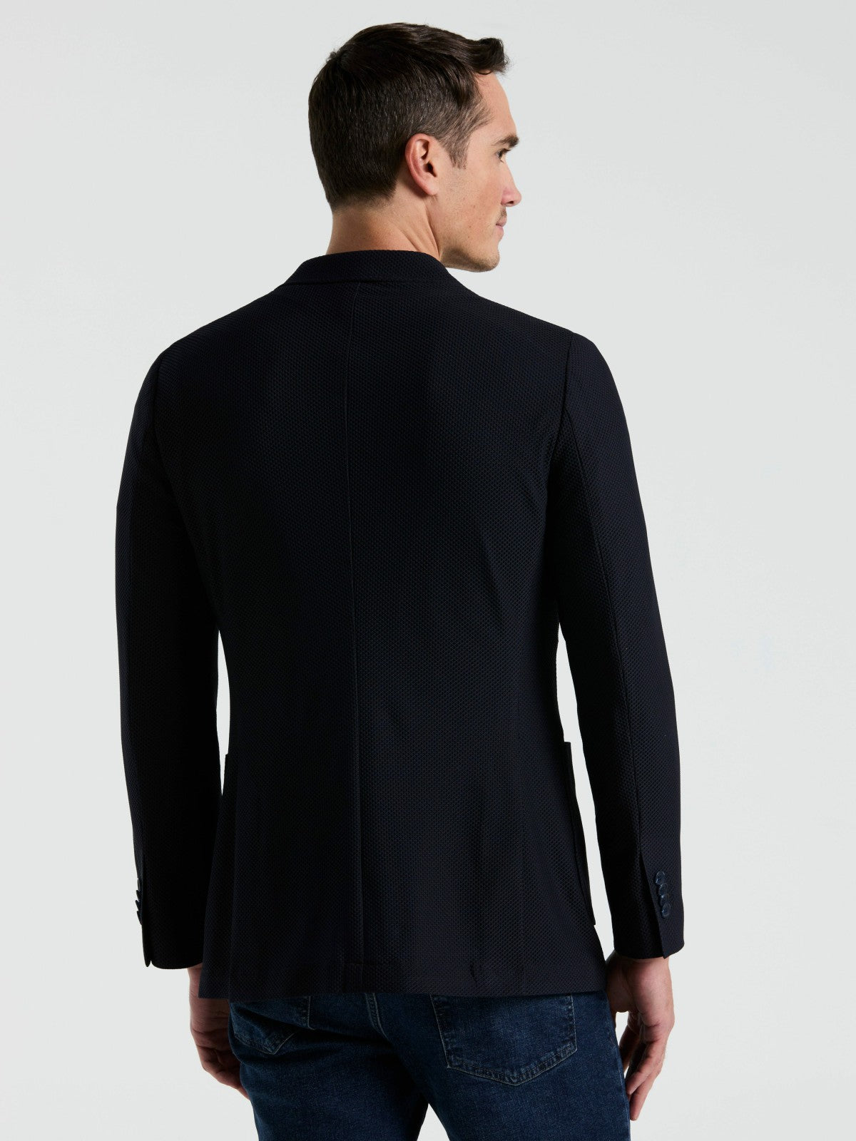 Slim Fit Solid Knit Blazer