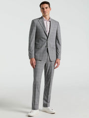Slim Fit Windowpane Pattern Suit Jacket