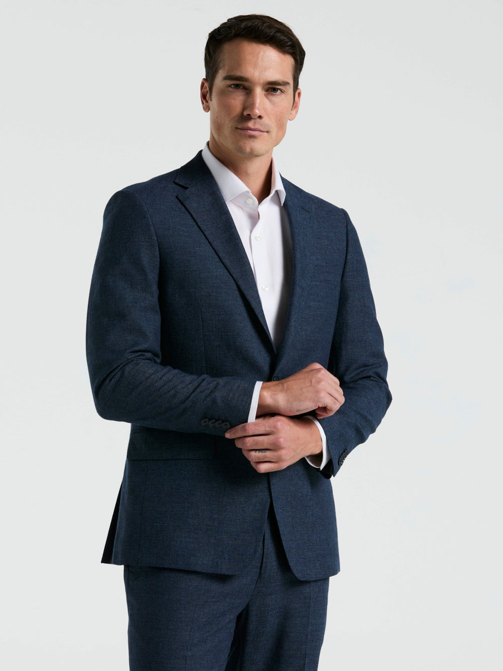 Slim Fit Solid Linen Blend Suit Jacket