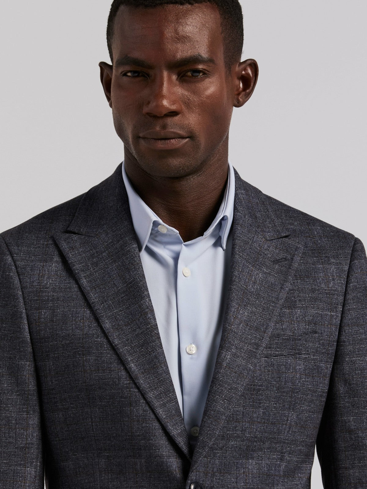 Plaid Knit Skinny Fit Sport Coat