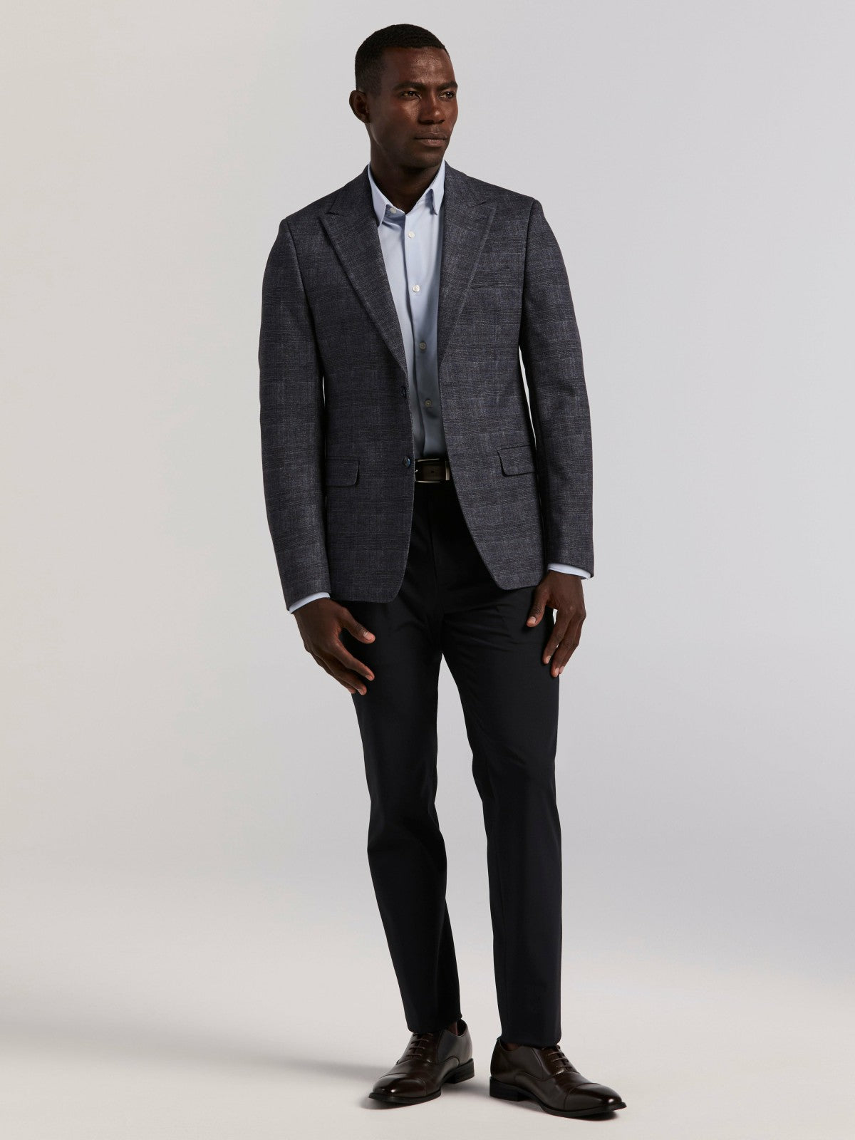 Plaid Knit Skinny Fit Sport Coat