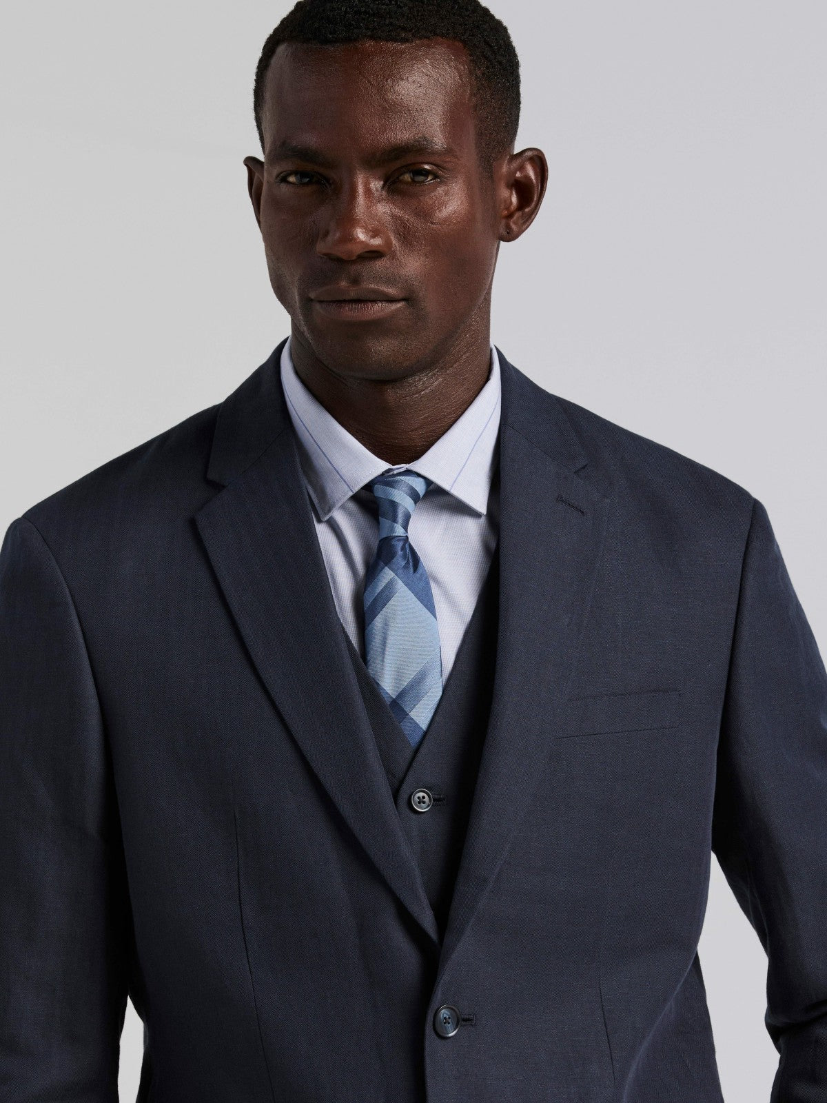 Linen Blend Herringbone Suit Jacket