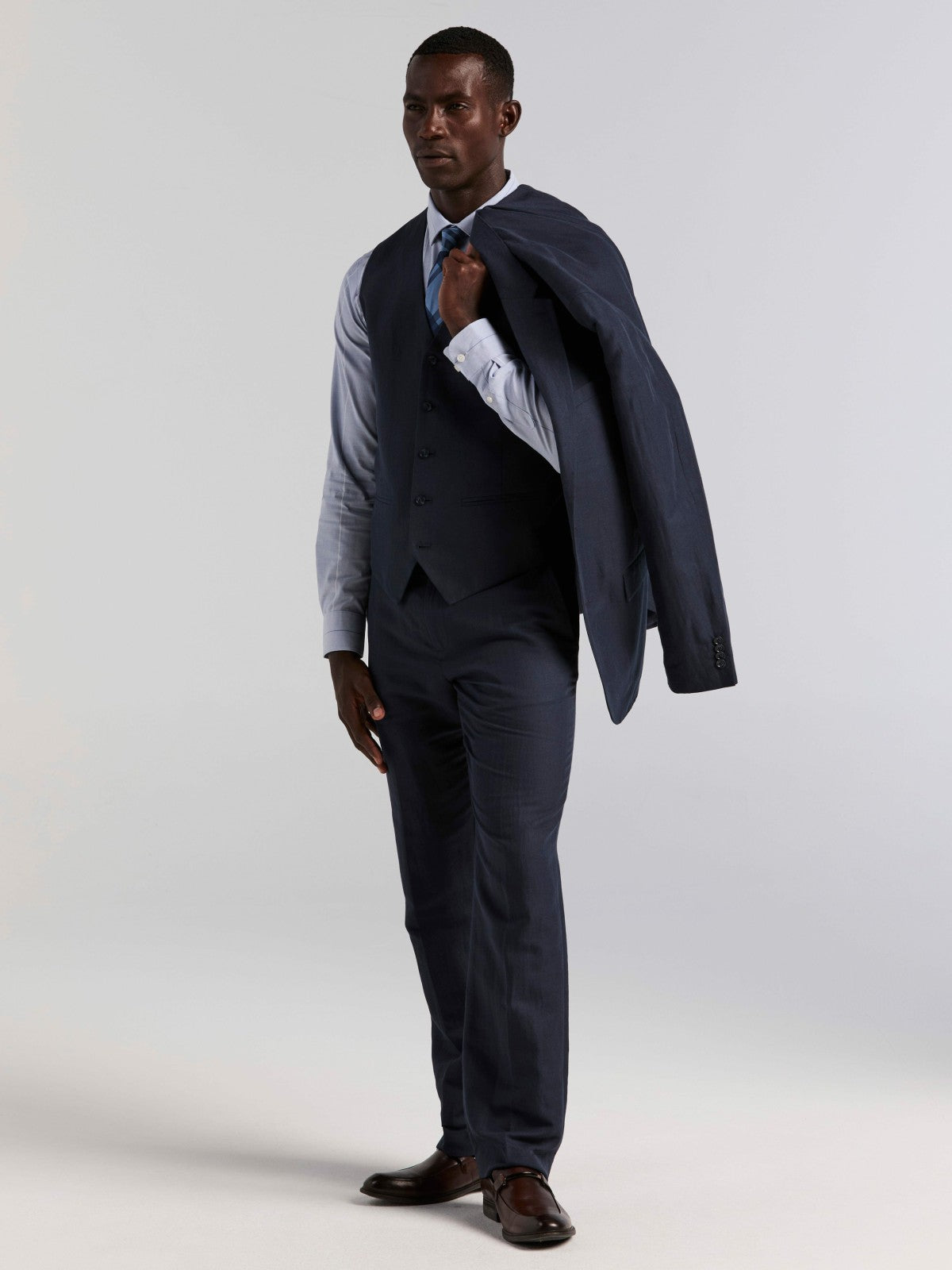 Linen Blend Herringbone Suit Jacket
