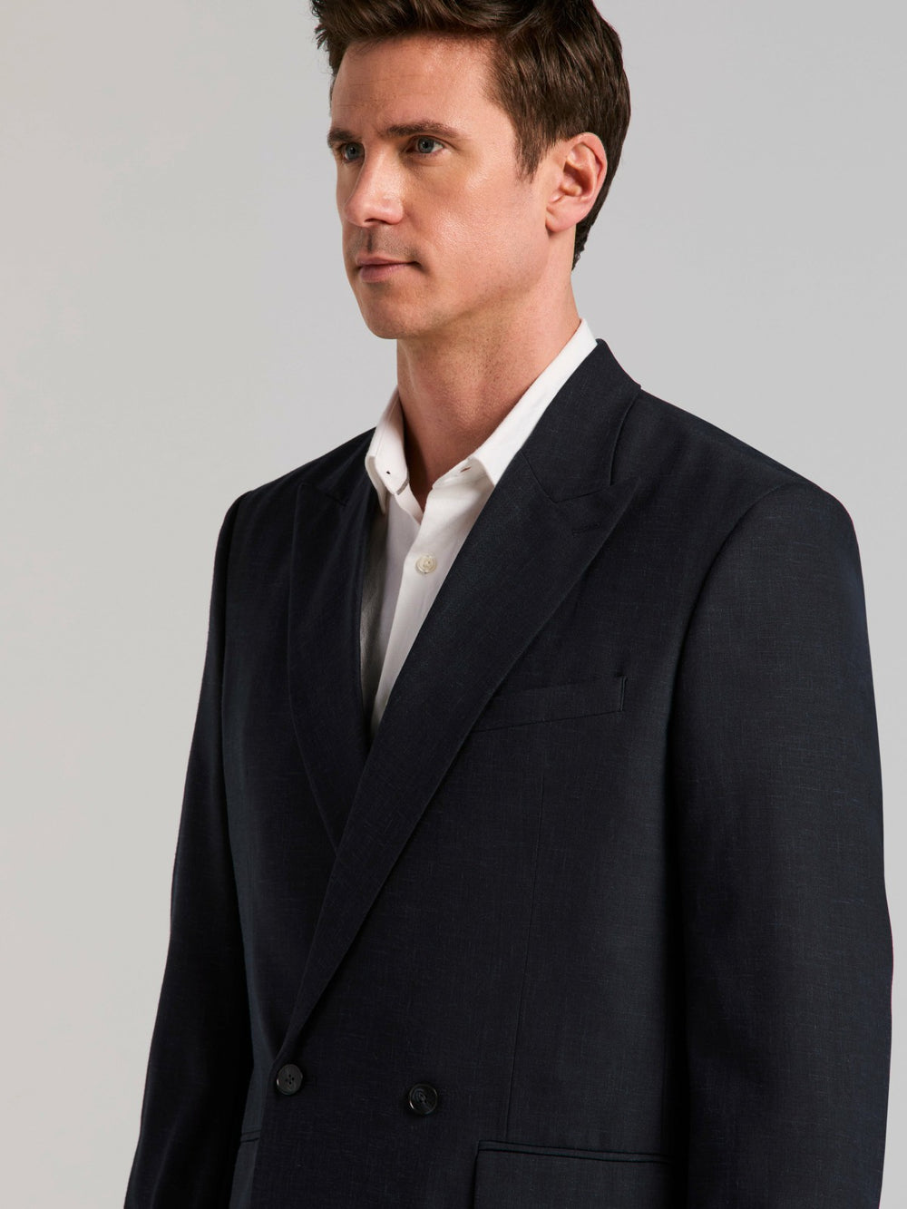 Stretch Double Breasted Suit Jacket