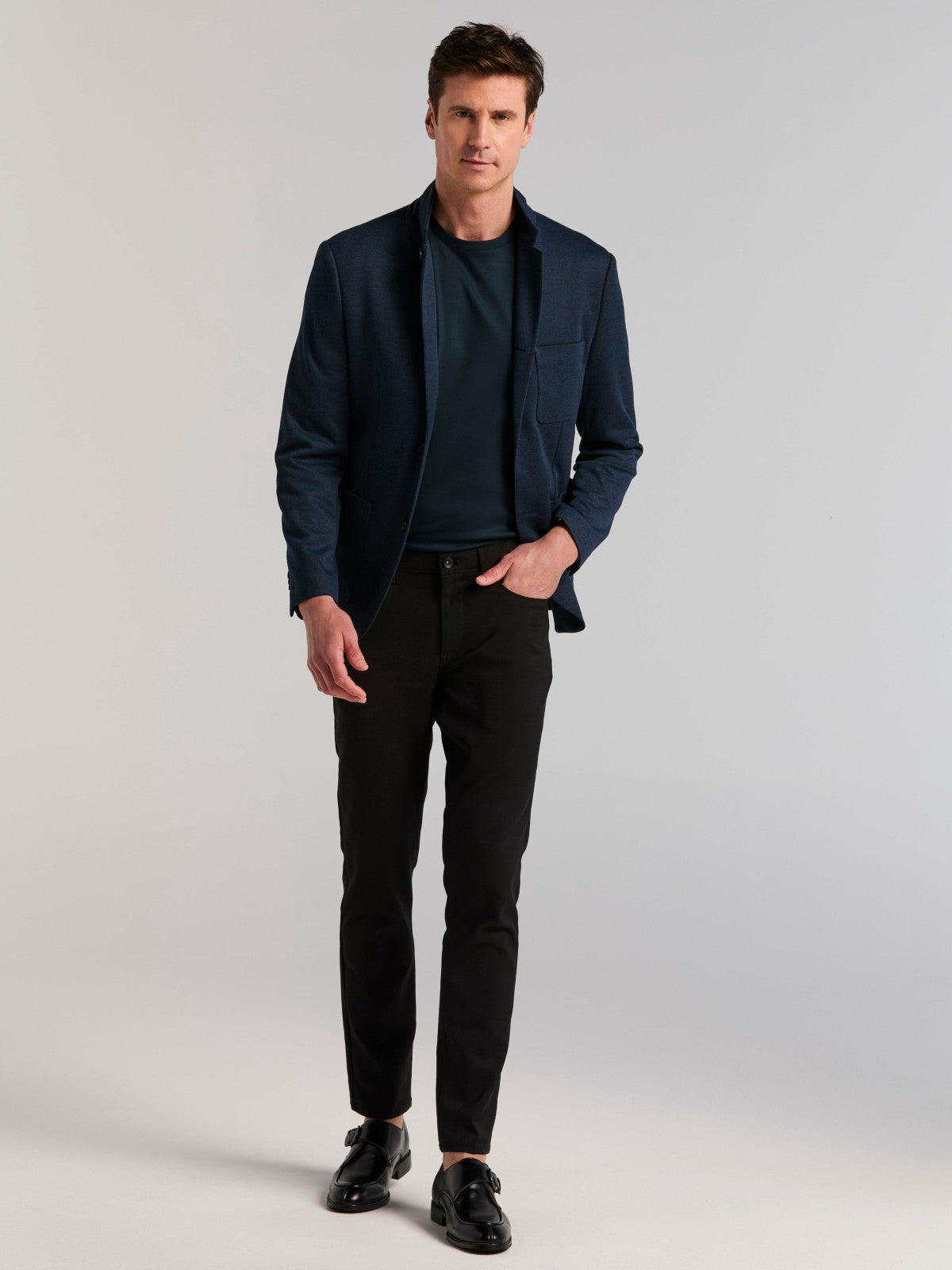 Slim Fit Jacquard Knit Sport Jacket