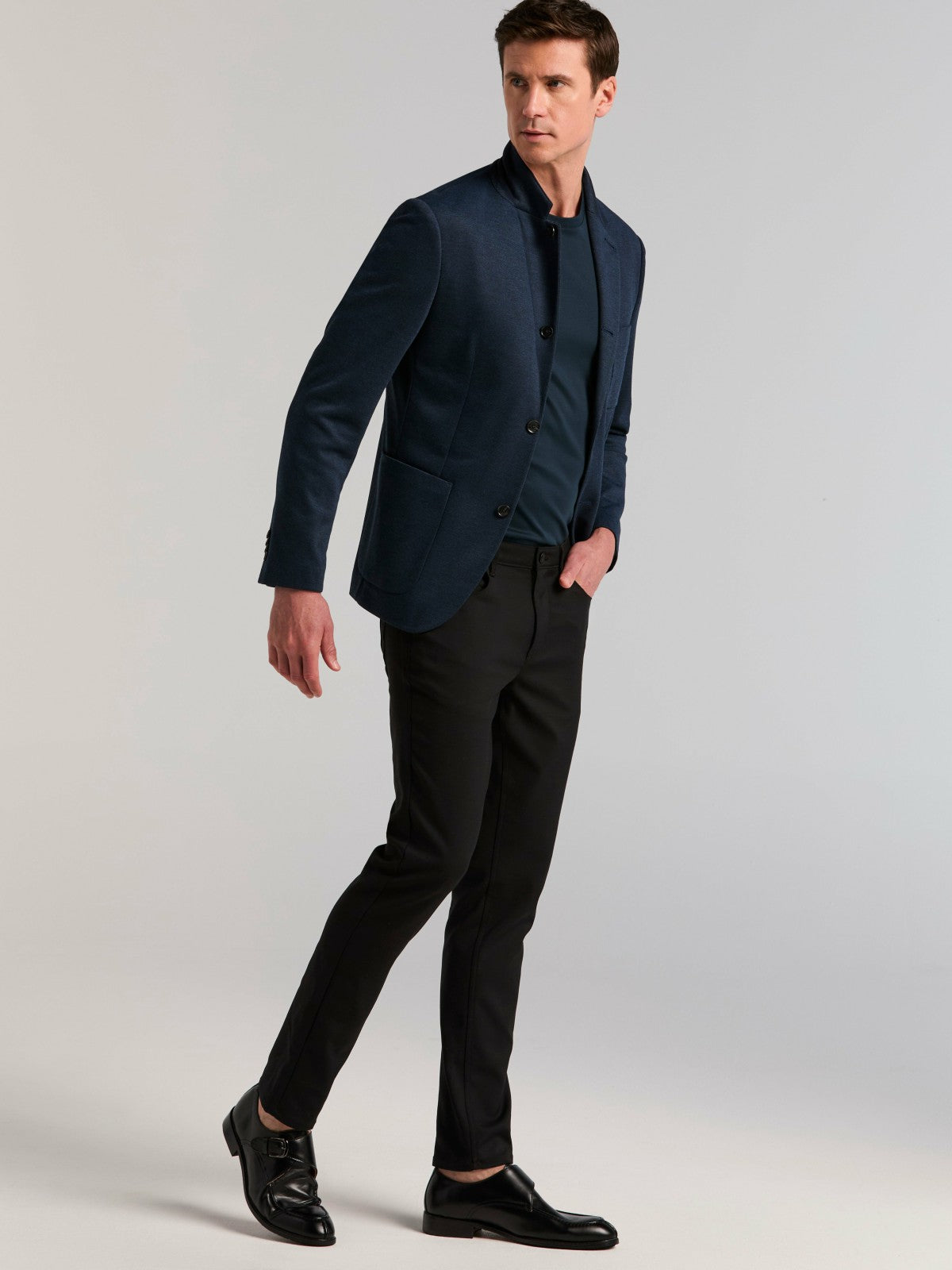 Slim Fit Jacquard Knit Sport Jacket