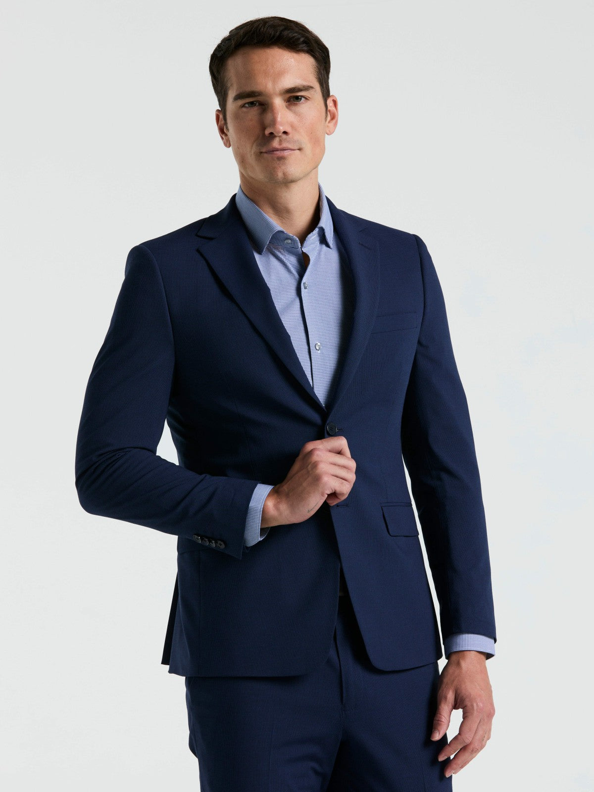 Skinny Fit Mini Houndstooth Suit Jacket