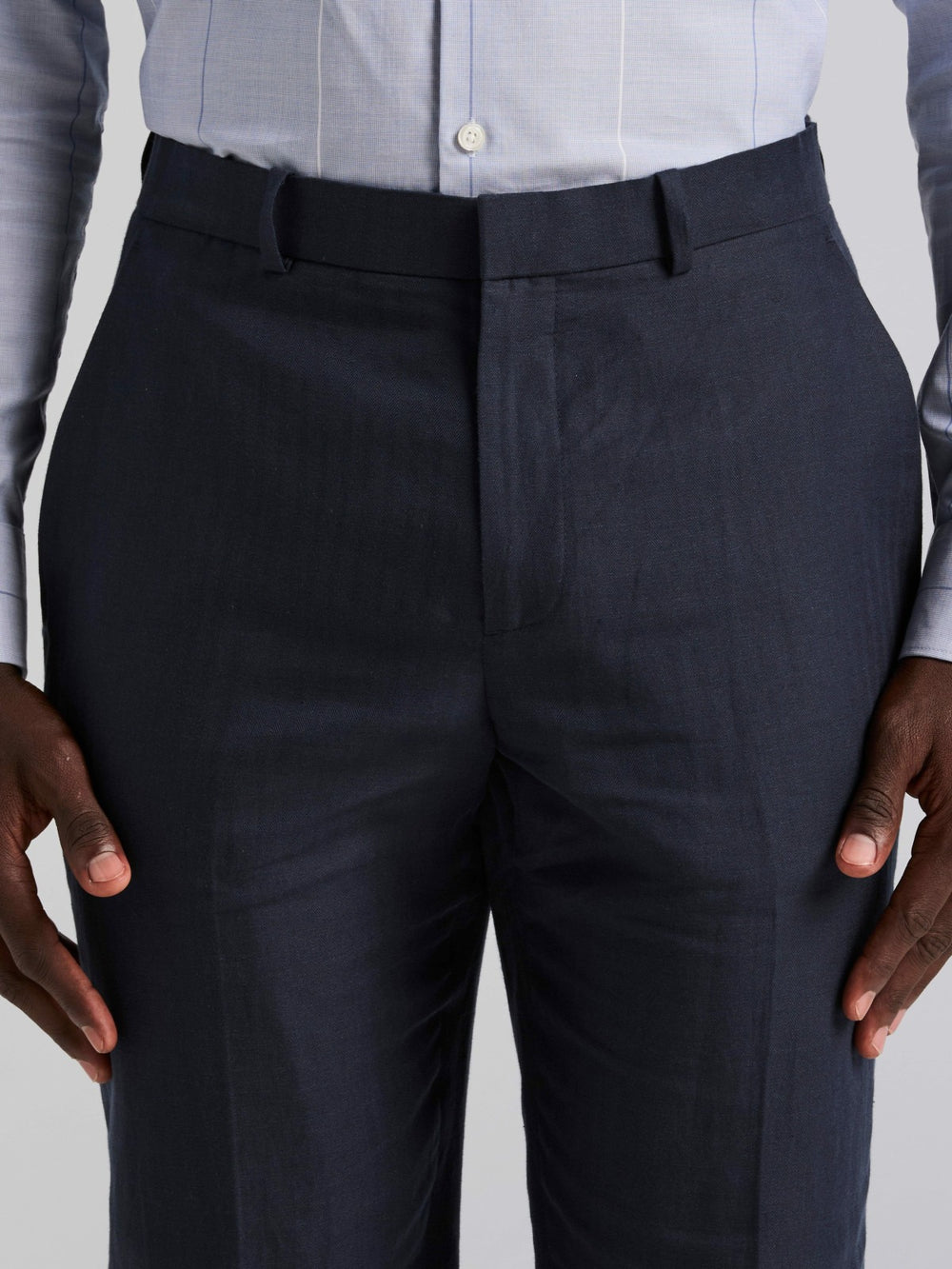 Linen Blend Herringbone Suit Pant
