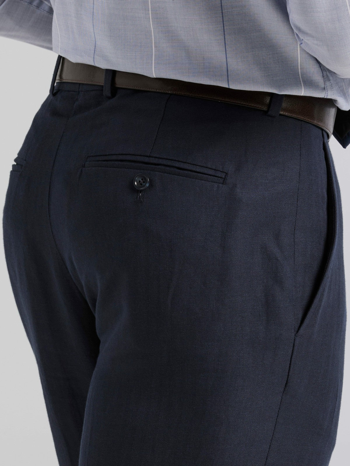 Linen Blend Herringbone Suit Pant