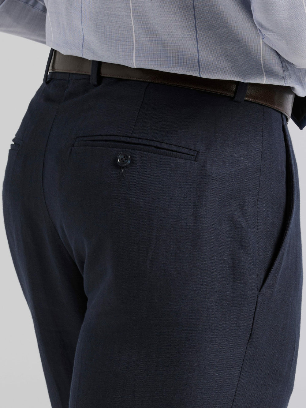 Linen Blend Herringbone Suit Pant