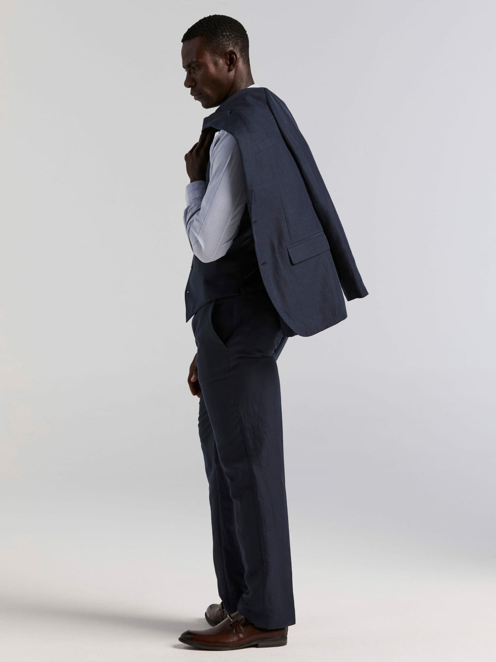 Linen Blend Herringbone Suit Pant
