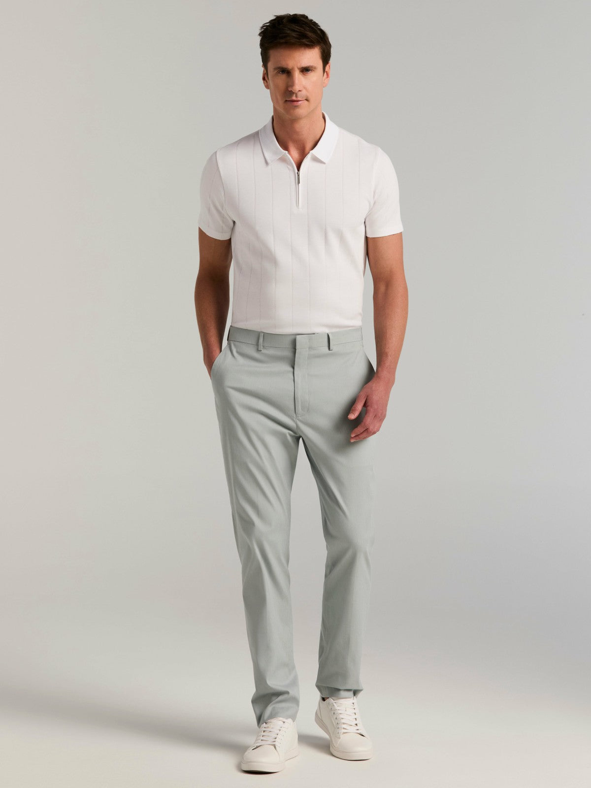 Slim Fit Stretch Flat Front Dress Pant