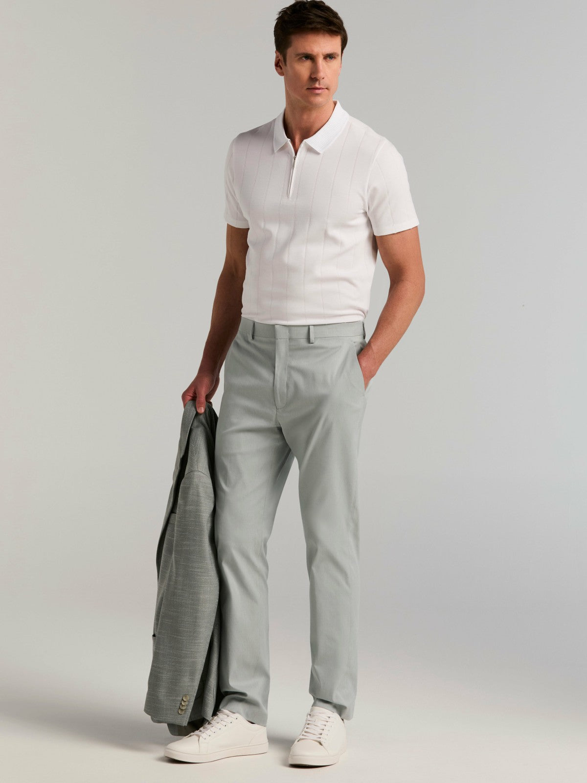 Slim Fit Stretch Flat Front Dress Pant