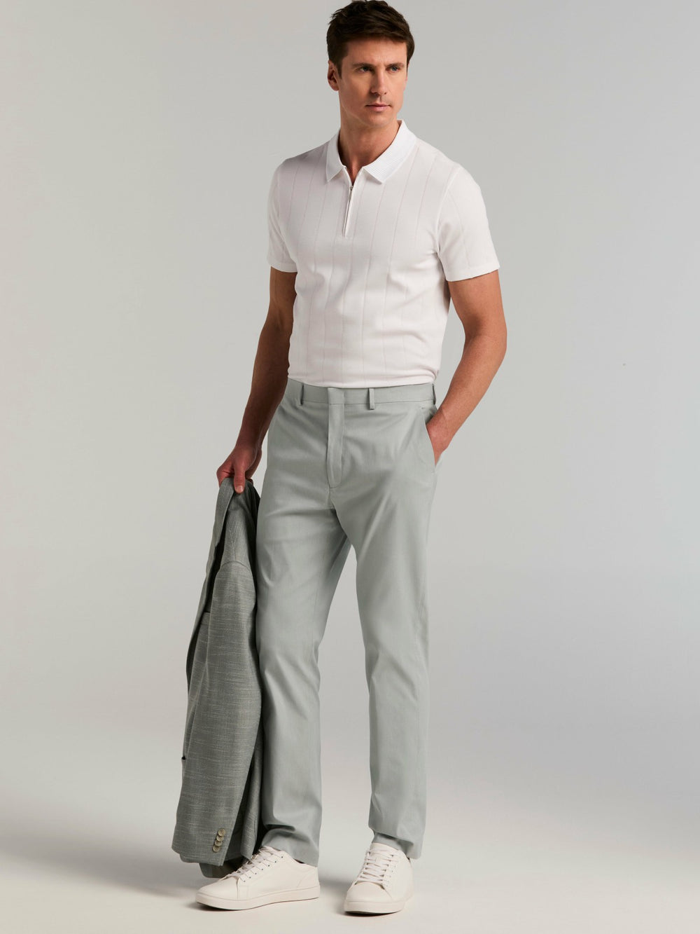 Slim Fit Stretch Flat Front Dress Pant