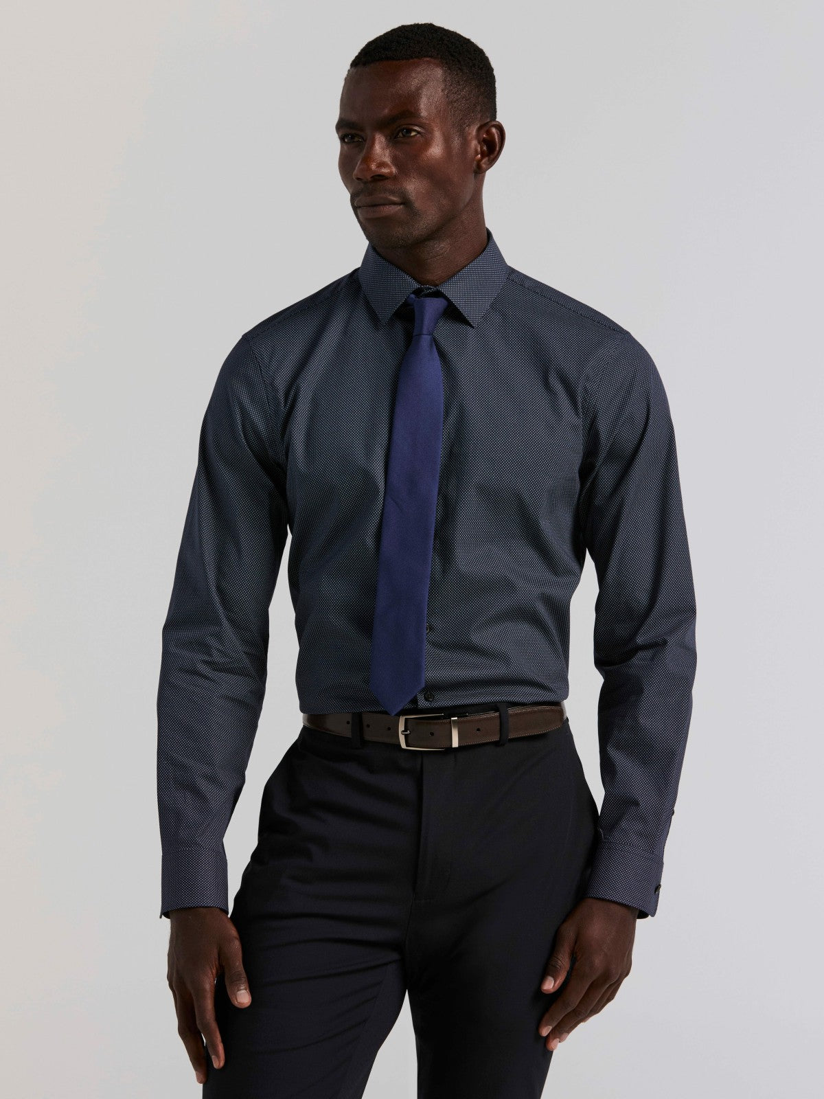 Polka Dot Print Slim Fit Shirt