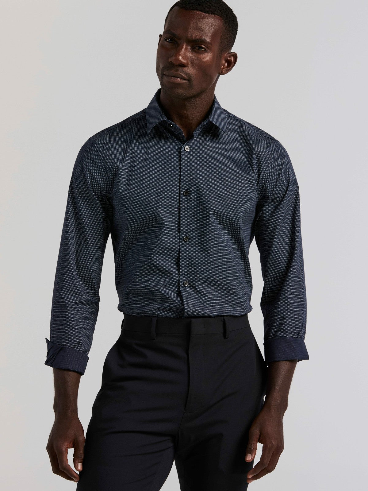 Polka Dot Print Slim Fit Shirt
