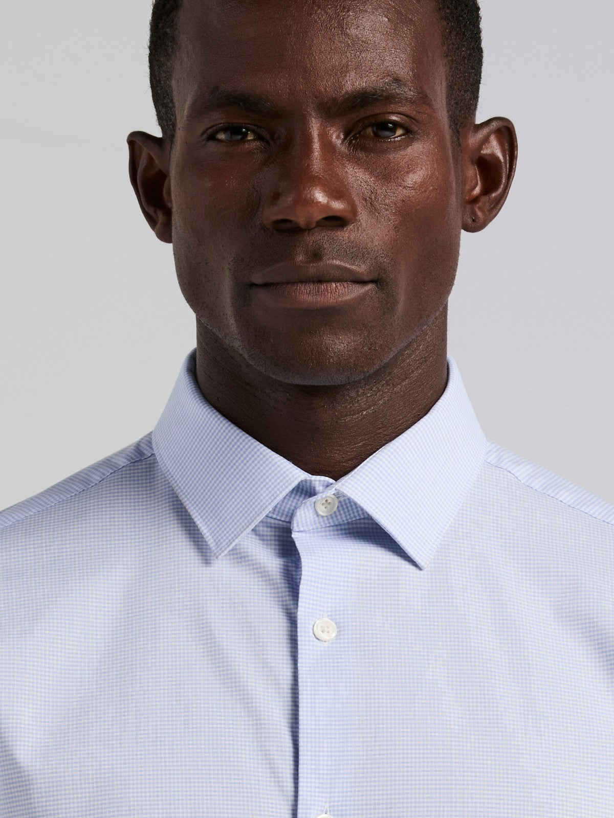 Mini Check Slim Fit Cotton Shirt