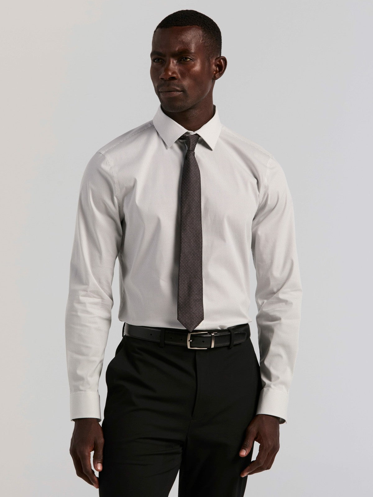 Slim Fit Dot Print Dress Shirt