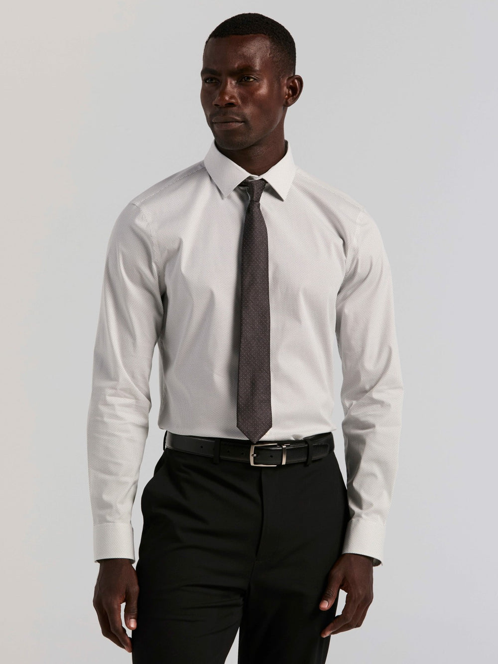 Slim Fit Dot Print Dress Shirt