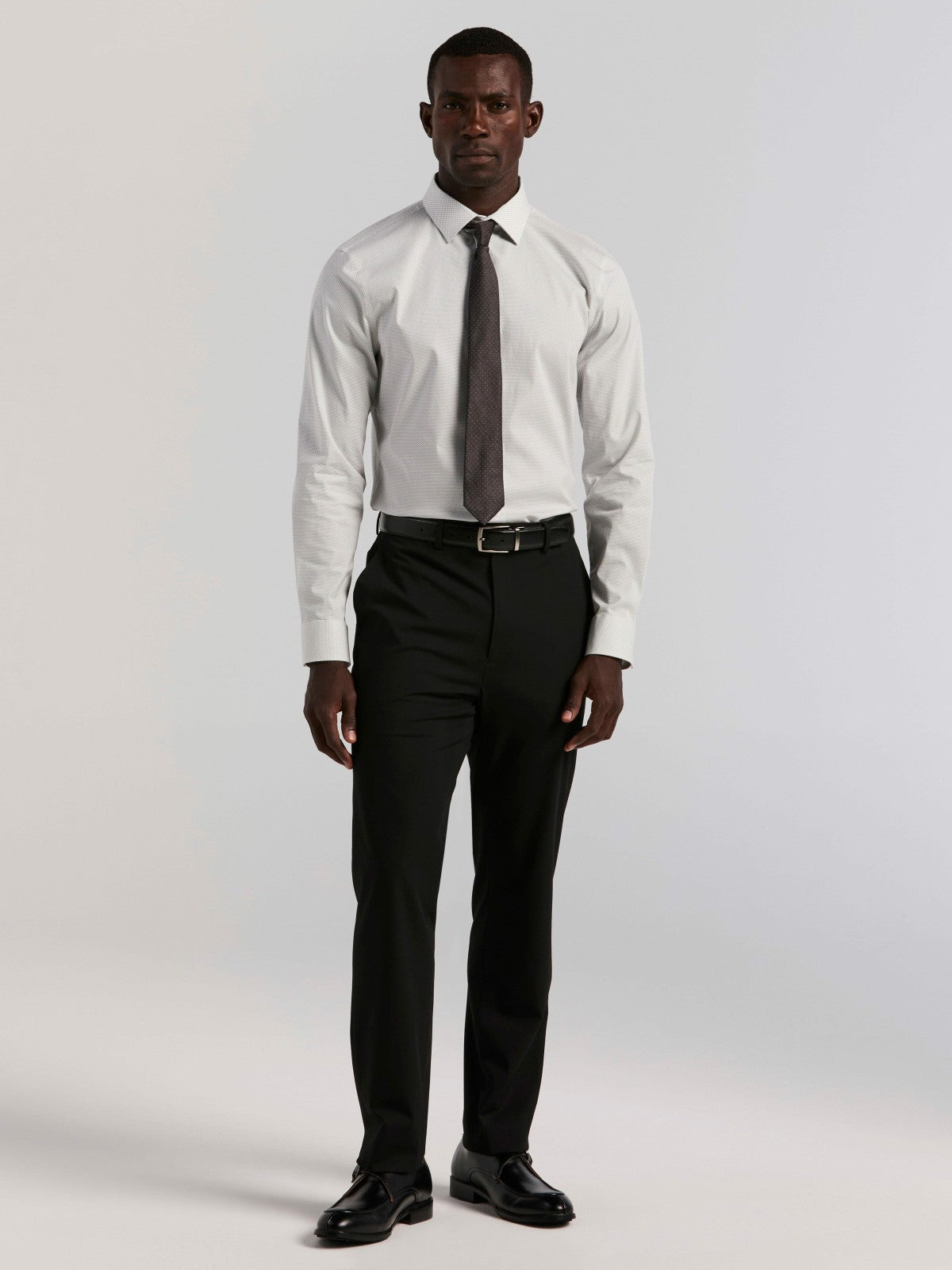Slim Fit Dot Print Dress Shirt