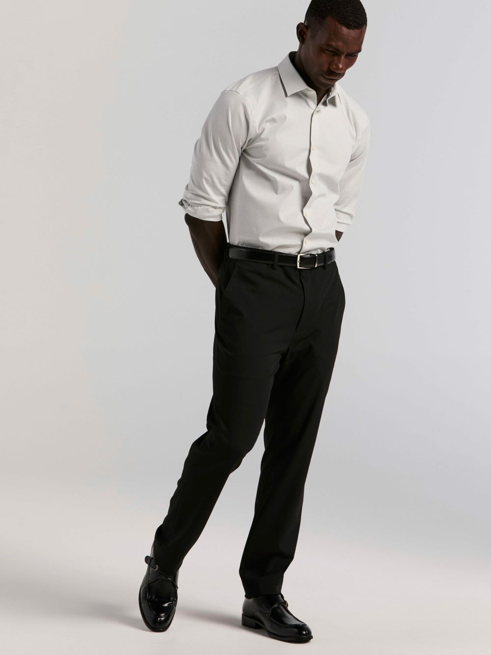 Slim Fit Dot Print Dress Shirt