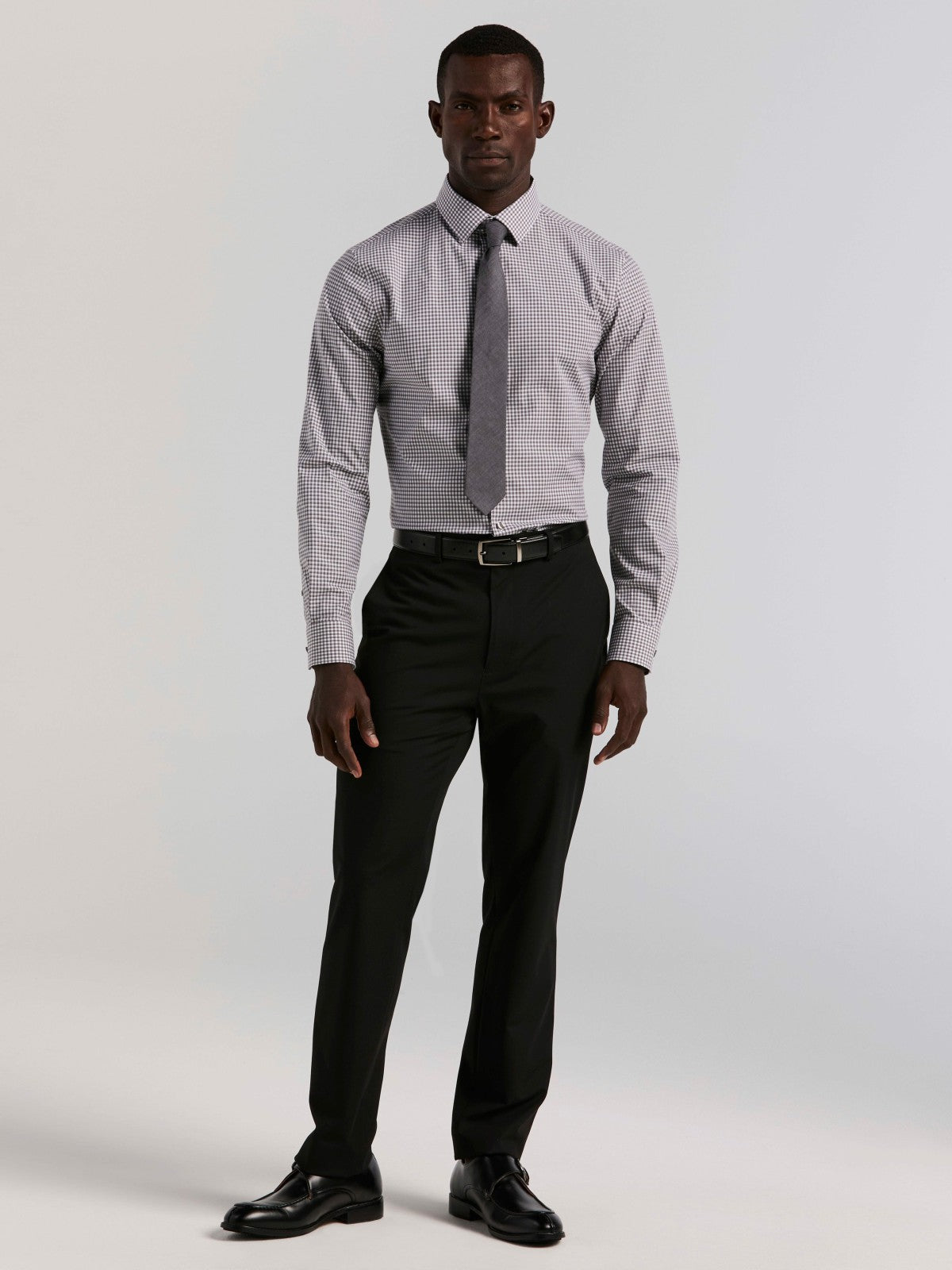 Slim Fit Gingham Cotton Dress Shirt