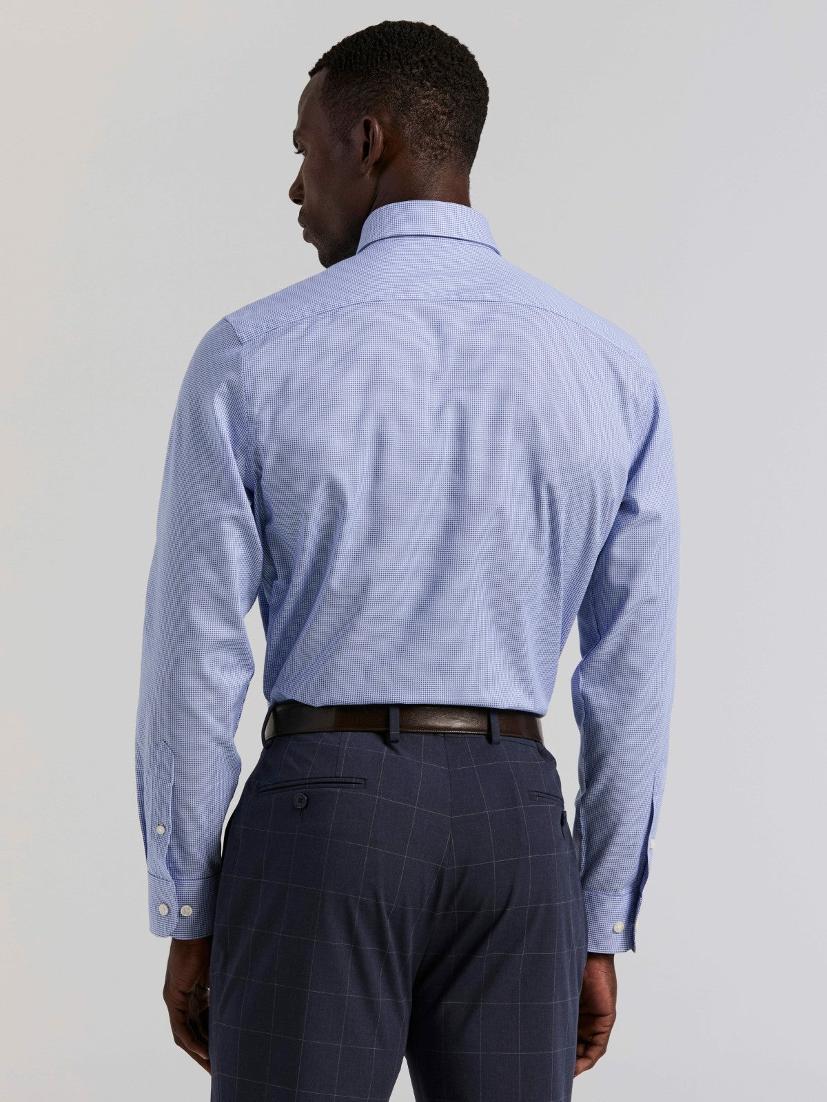 Houndstooth Dobby Cotton Stretch Dress Shirt