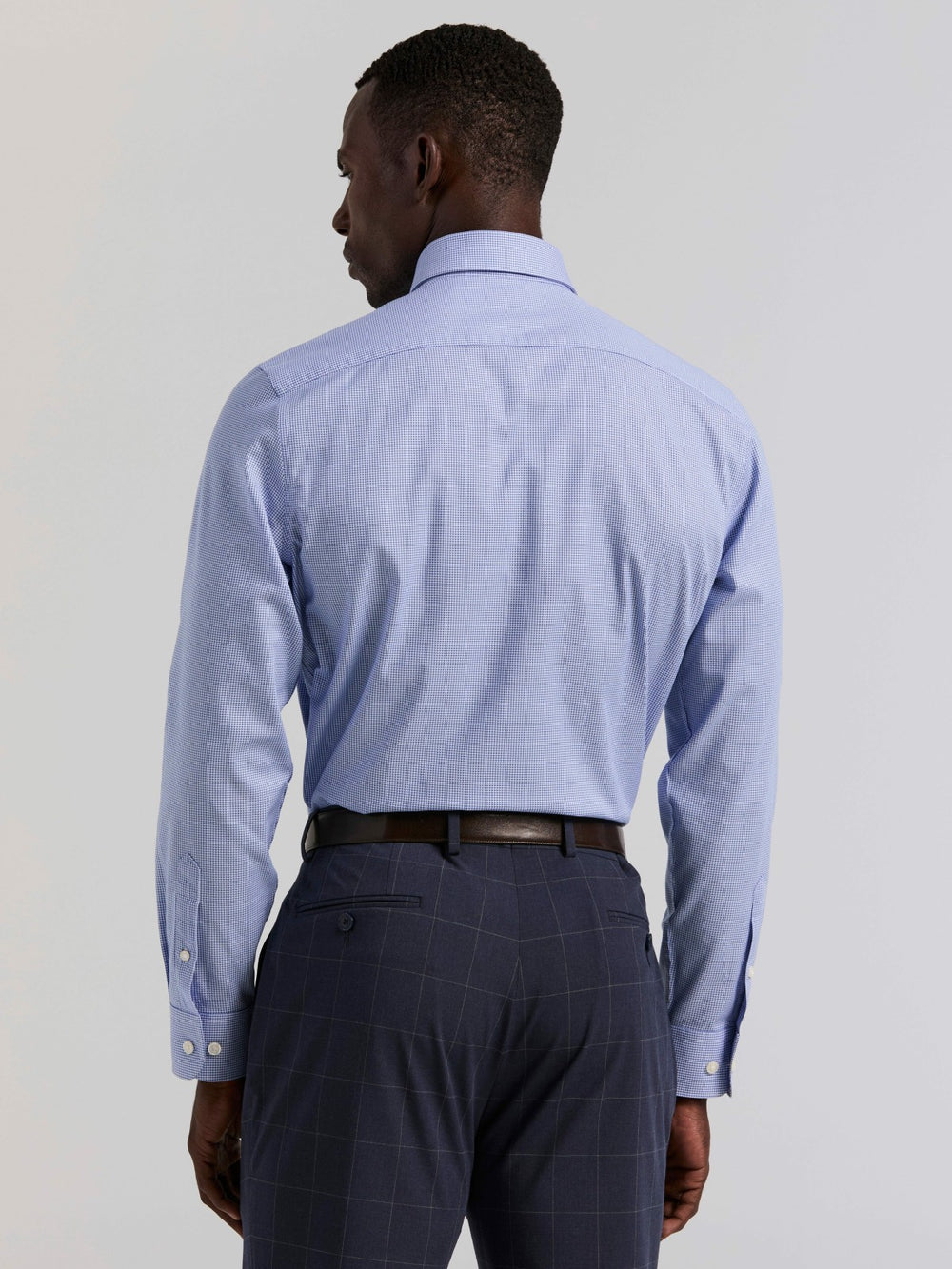 Houndstooth Dobby Cotton Stretch Dress Shirt