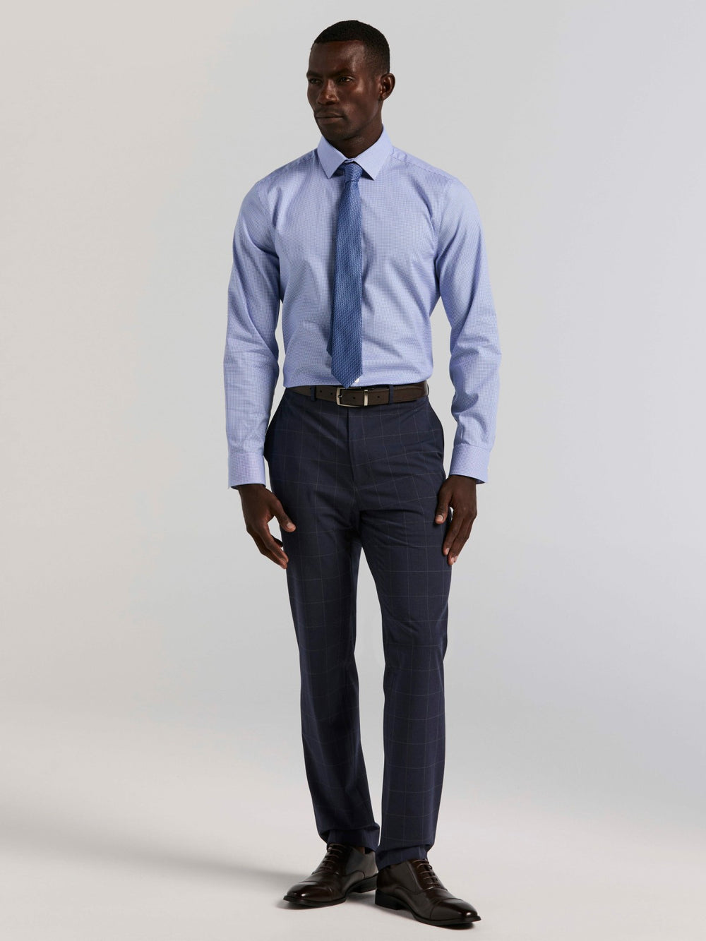 Houndstooth Dobby Cotton Stretch Dress Shirt