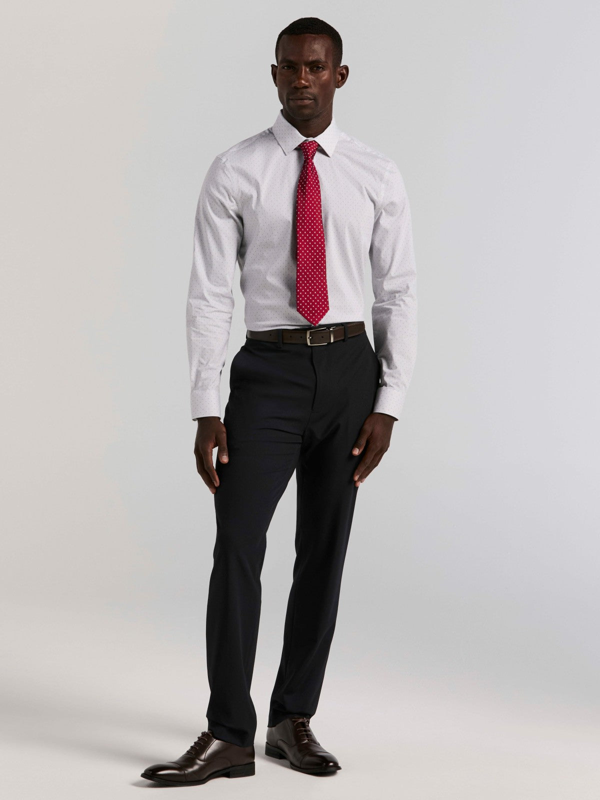 Slim Fit Dot Stripe Dress Shirt