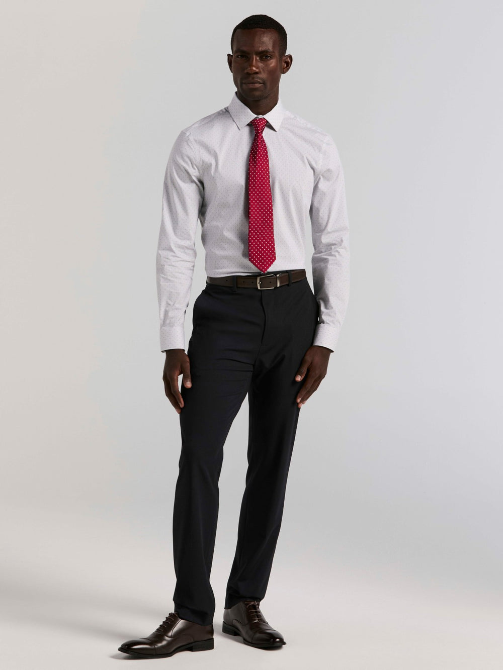 Slim Fit Dot Stripe Dress Shirt