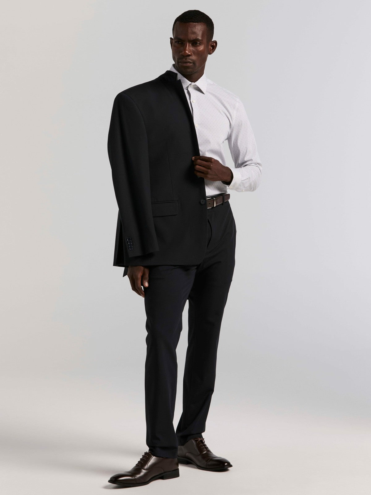 Slim Fit Dot Stripe Dress Shirt