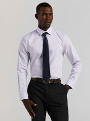 Cotton Mini Plaid Slim Fit Dress Shirt