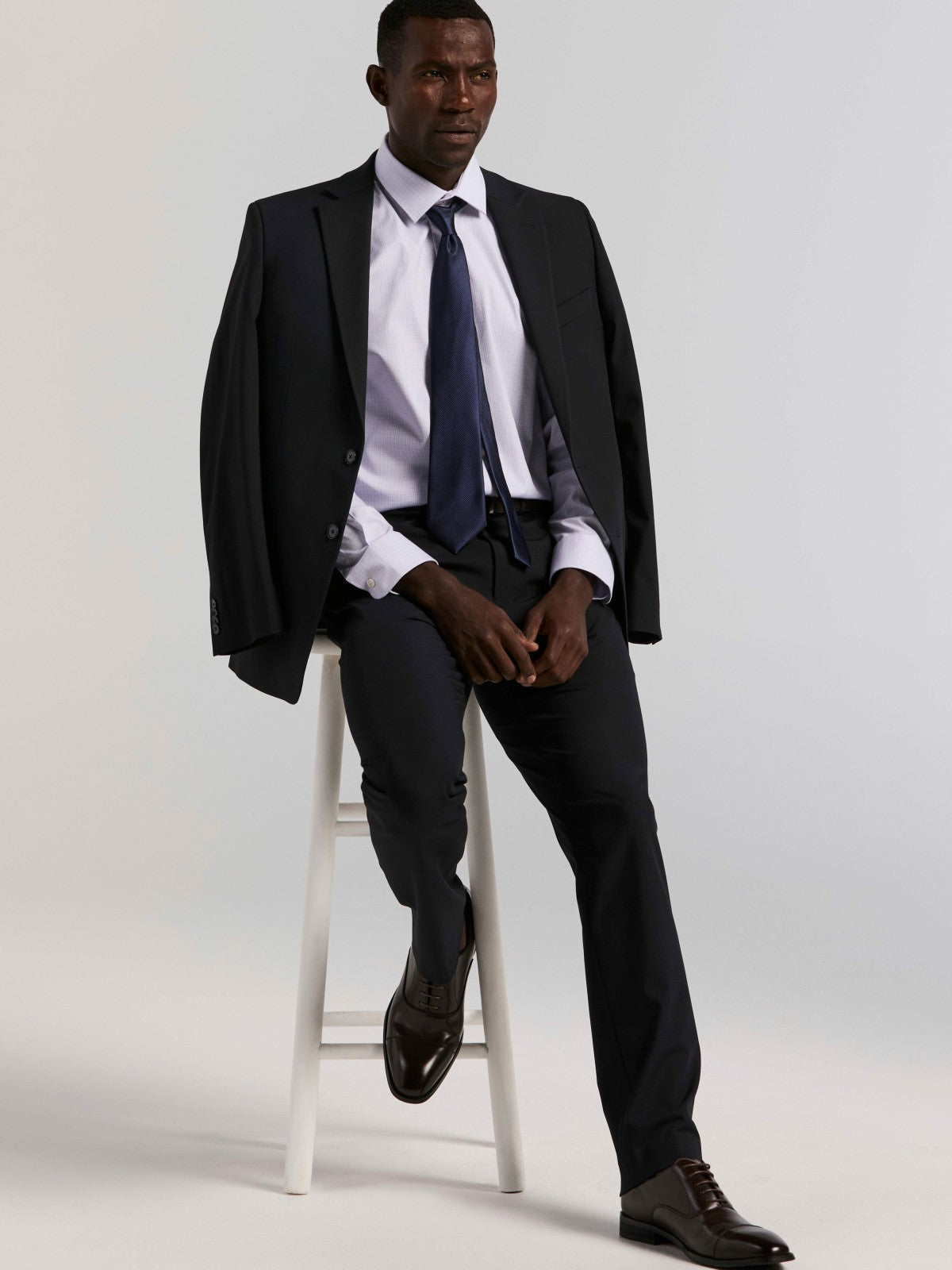 Cotton Mini Plaid Slim Fit Dress Shirt