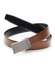 Pattern Plaque Reversible Leather Belt