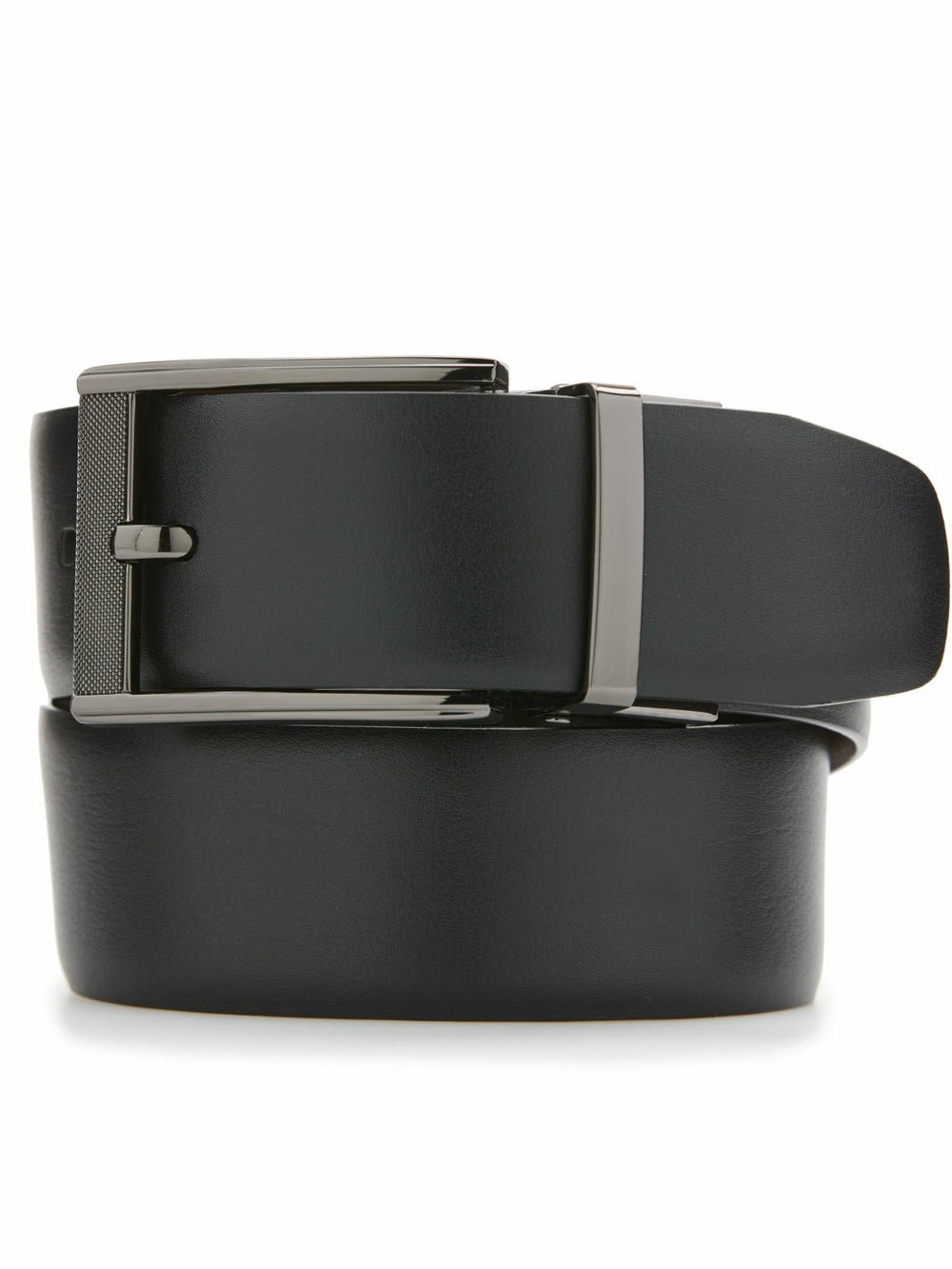 Mesh Buckle Reversible Leather Belt